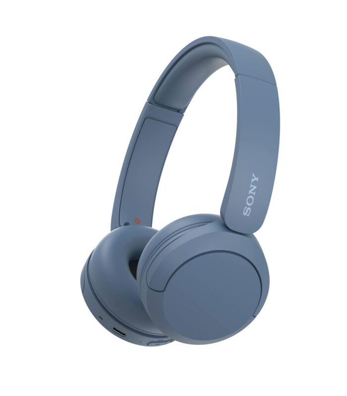 Sony WH-CH520 Wireless Bluetooth Headphones On Ear with Mic, Up to 50Hrs Battery, Quick Charge, DSEE Upscale, Multipoint Connectivity, Voice Assistant, Customized EQ-Blue