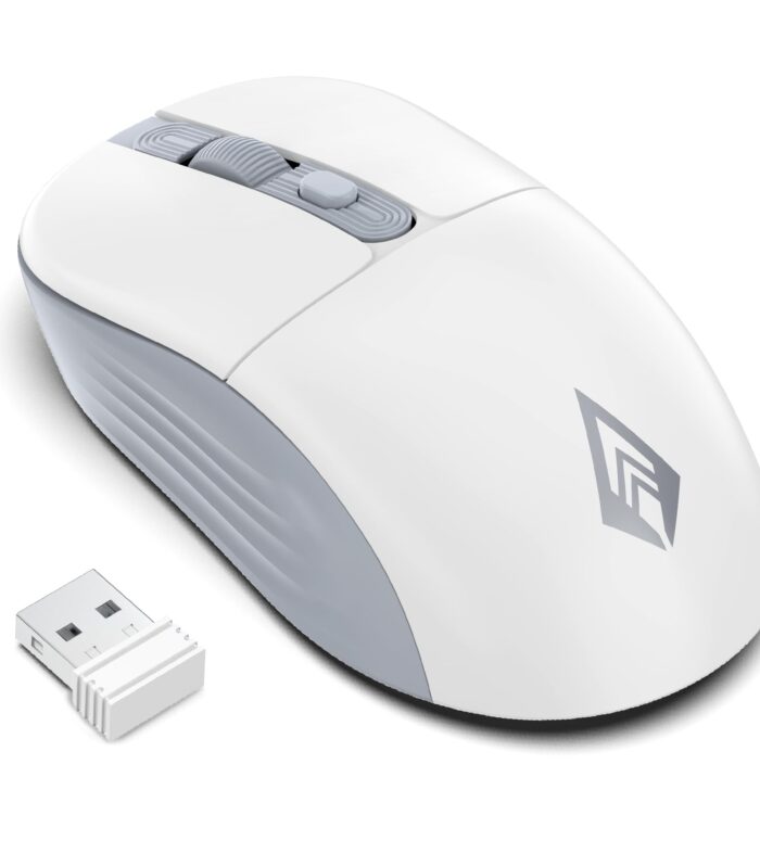 Archer Tech Lab Wireless Mouse, 2.4GHz USB Nano Receiver,3 DPI (800/1200/1600), Ergonomic Lightweight Design 55g, 10M Range, Plug & Play,2 Million Clicks, for Windows PC/Laptop (Precision 100-White)