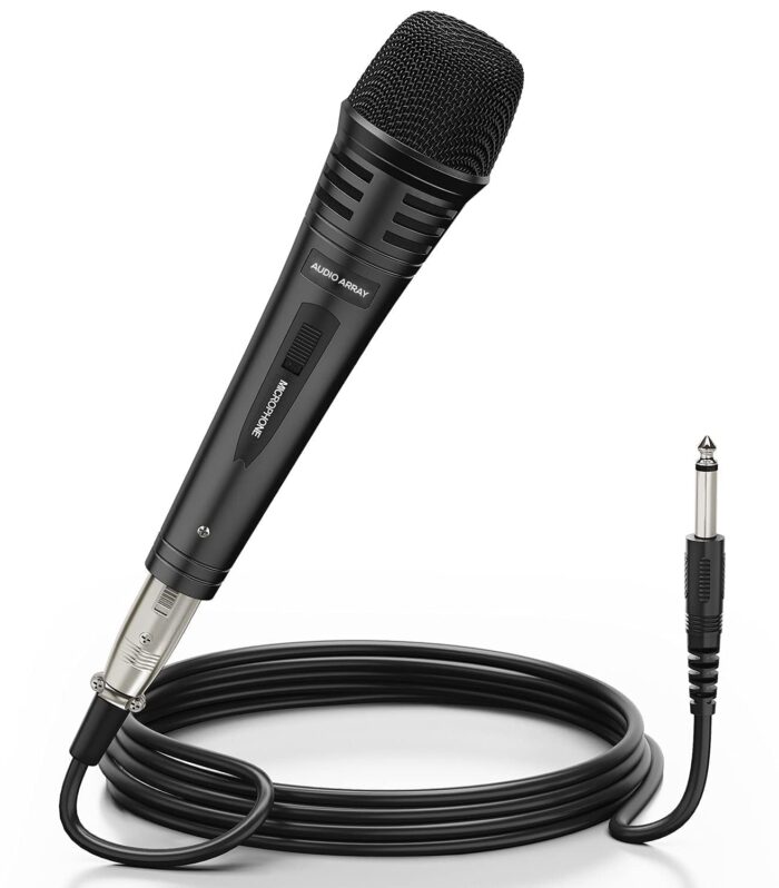 Audio Array AM-C3 XLR to TRS Dynamic Handheld Karaoke Microphone | Premium Metal Built with 3M Cable | Singing, Public Meetings, Studio Recording, Live Show, Party, Church, Wedding