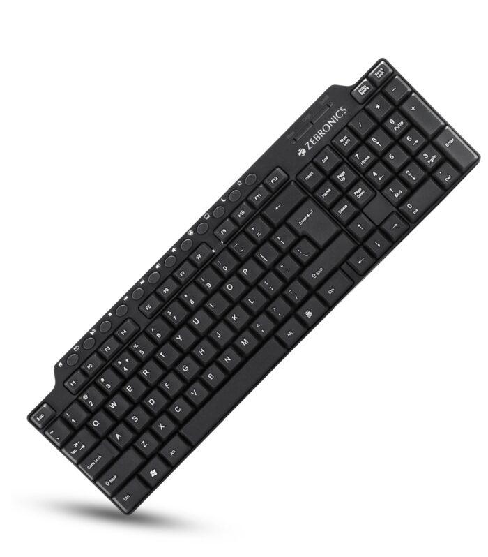 ZEBRONICS ZEB-KM2100 Multimedia USB Keyboard Comes with 114 Keys Including 12 Dedicated Multimedia Keys & with Rupee Key