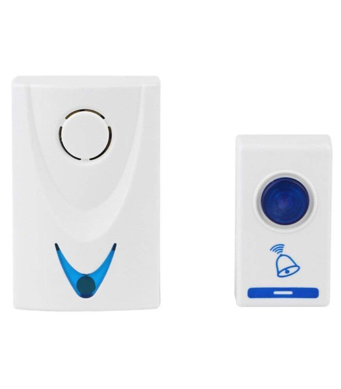 Gesto Remote Control Door Bell - Dust & Waterproof Plastic Wireless Calling Bell - White Door Bell Wireless for Home, Shop & Office - Cordless Call Bell for Desk, Counter & Table