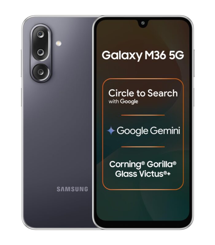 Samsung Galaxy M36 5G (Velvet Black, 8 GB RAM, 256 GB Storage)| Circle to Search| Google Gemini| Corning Gorilla Glass Victus+| 7.7mm Slim| AI Enhanced 50 MP OIS Triple Camera| Unmatched Nightography