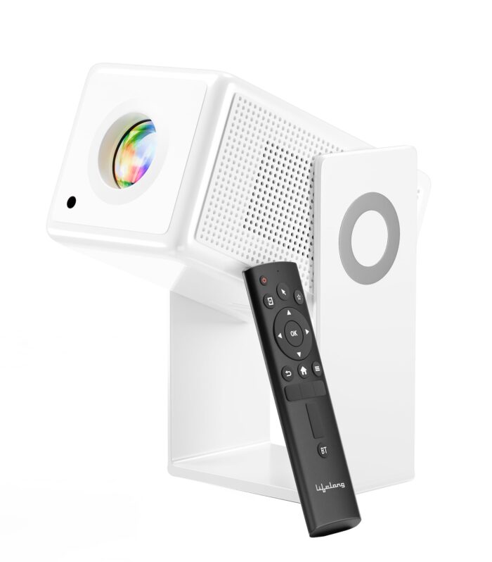 Lifelong Electronics Lightbeam 2 Pro Smart Projector | Android, 1080P HD Native & 4K Ultra HD Support, 4000 Lumens | for Room & Outdoors | All OTT Apps | WiFi/BT, Mirroring, USB, HDMI, 180°, Speakers