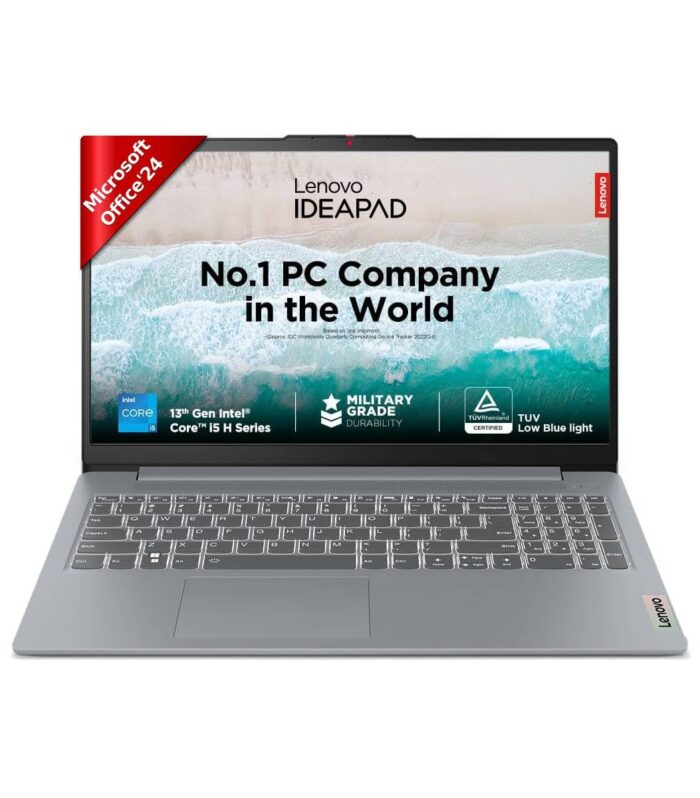 Lenovo IdeaPad Slim 3 12th Gen Intel Core i5-12450H 15.6 inch (39.6cm) FHD Laptop (16GB RAM/512GB SSD/Windows 11/Office Home 2024/1Yr ADP Free/Grey/1.62Kg), 83ER00KPIN/83ER00KRIN