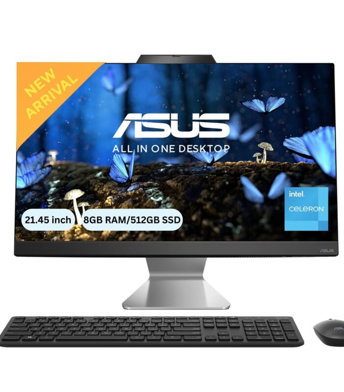 ASUS AIO A3202,21.45" FHD,Intel 7305, All-in-One PC for Students(8GB/512GB/Windows 11/MS Office 365 Basic (1Year)*/Office 2024/Black/4.84 Kg), with Wireless Keyboard & Wireless Mouse,A3202WBA-BPB006WS