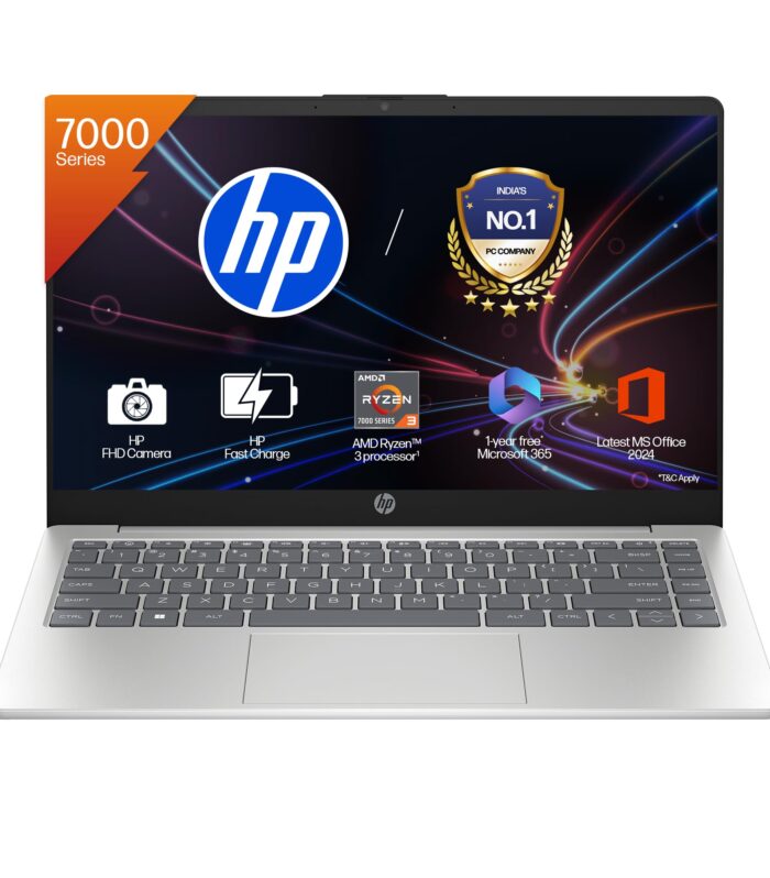 HP 15, AMD Ryzen 3 7320U (8GB DDR4, 512GB SSD) FHD, Anti-Glare, Micro-Edge, 15.6''/39.6cm, Win11, M365 Basic(1yr)* Office24, Silver, 1.59kg, fc0500AU, FHD Camera w/Privacy Shutter Laptop