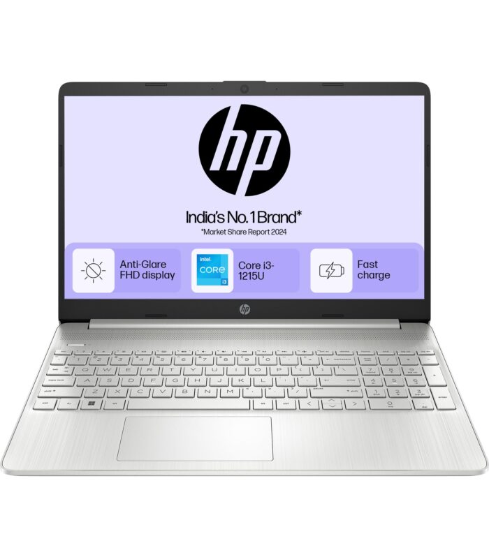 HP 15s, 12th Gen Intel Core i3-1215U (8GB DDR4, 512GB SSD) Anti-Glare, 15.6"/39.6cm,FHD, Win 11, MS Office 21, Silver, 1.69kg, fy5006tu/fd0751tu/fd0752tu, UHD Graphics, HD Camera, Dual Speakers Laptop