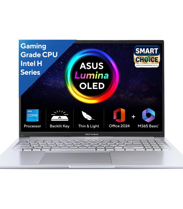 ASUS Vivobook 16, 16" FHD (1920 x 1200) OLED,Intel Core i5-13420H Processor,(16GB RAM/512GB SSD/Win 11/M365 Basic (1Year)*/Backlit Keyboard/Office Home 2024/Silver/1.88 kg),X1605VA-SH1952WS